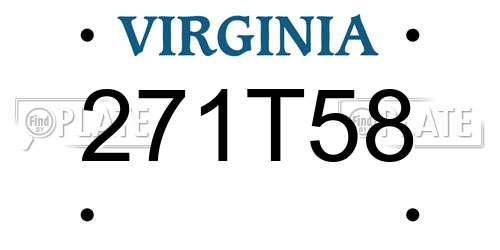 271T58 Virginia License Plate