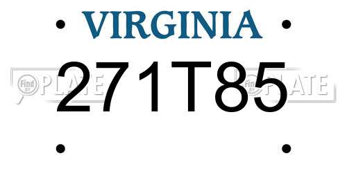 271T85 Virginia License Plate