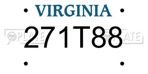 271T88 Virginia License Plate