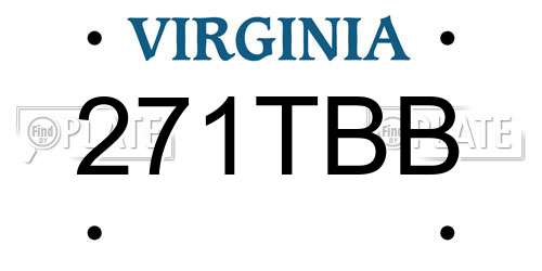 271TBB Virginia License Plate