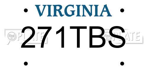 271TBS Virginia License Plate