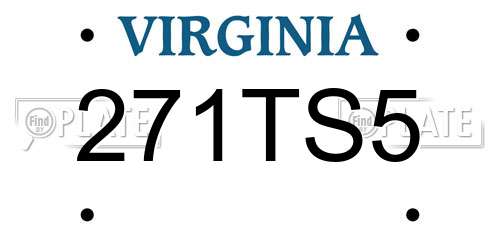 271TS5 Virginia License Plate
