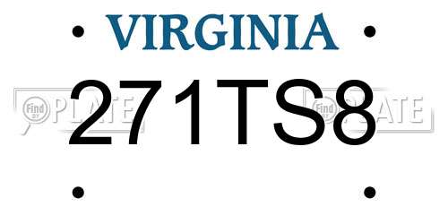 271TS8 Virginia License Plate