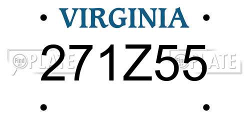 271Z55 Virginia License Plate