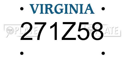 271Z58 Virginia License Plate