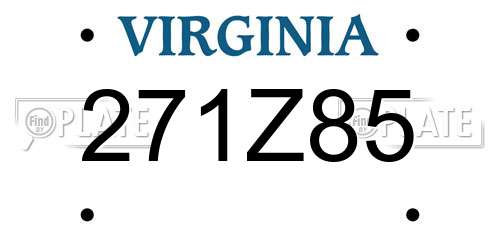 271Z85 Virginia License Plate