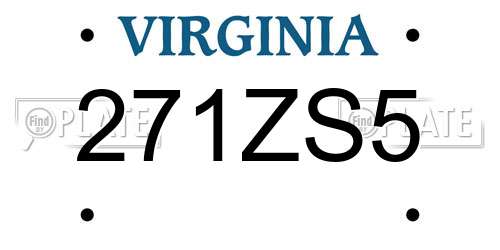 271ZS5 Virginia License Plate