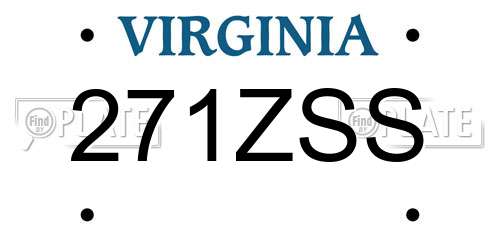 271ZSS Virginia License Plate