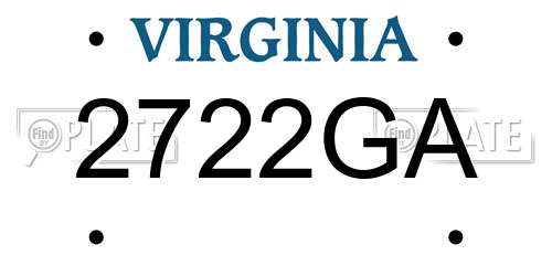 2722GA Virginia License Plate