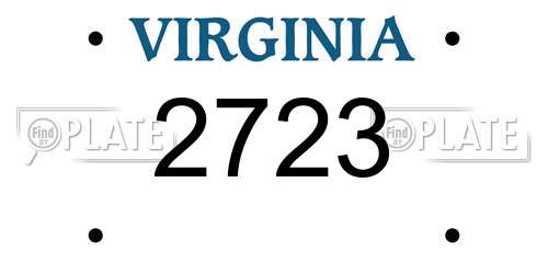 2723 Virginia License Plate