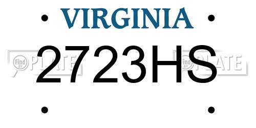 2723HS Virginia License Plate