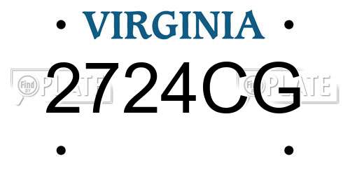 2724CG Virginia License Plate
