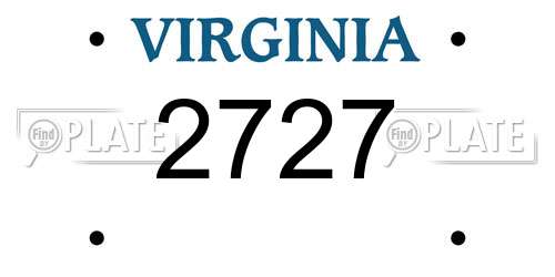 2727 Virginia License Plate