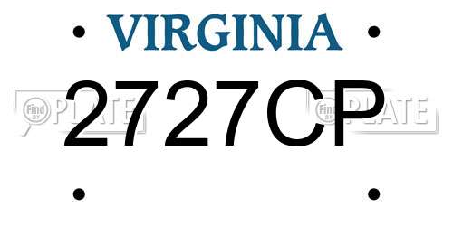 2727CP Virginia License Plate