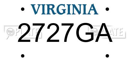 2727GA Virginia License Plate