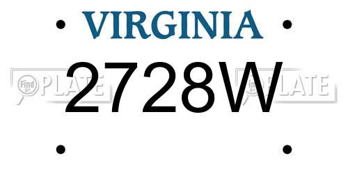 2728W Virginia License Plate