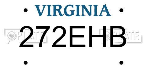 272EHB Virginia License Plate