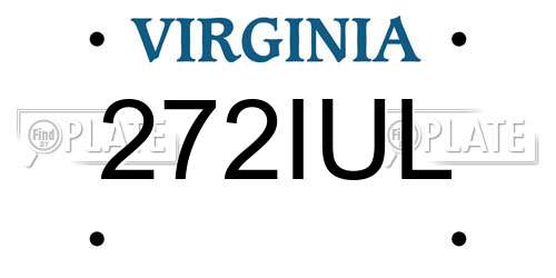 272IUL Virginia License Plate