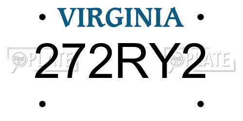 272RY2 Virginia License Plate