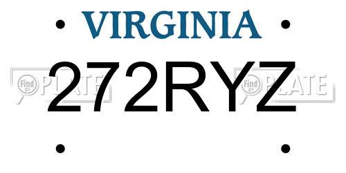 272RYZ Virginia License Plate