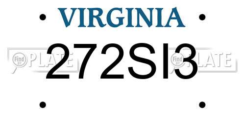 272SI3 Virginia License Plate
