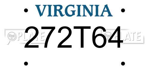 272T64 Virginia License Plate