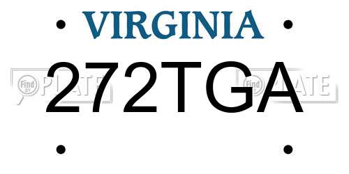 272TGA Virginia License Plate