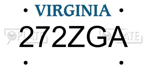 272ZGA Virginia License Plate
