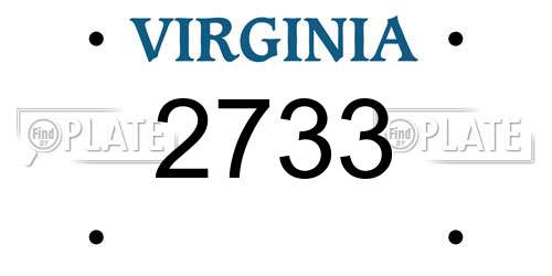 2733 Virginia License Plate