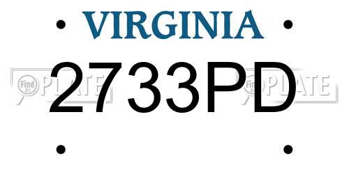 2733PD Virginia License Plate