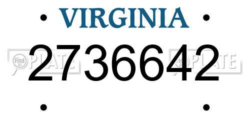 2736642 Virginia License Plate