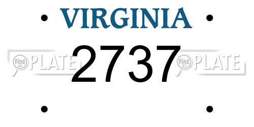 2737 Virginia License Plate