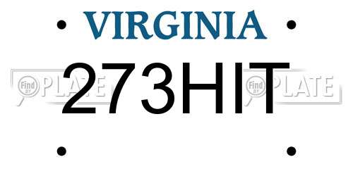 273HIT Virginia License Plate