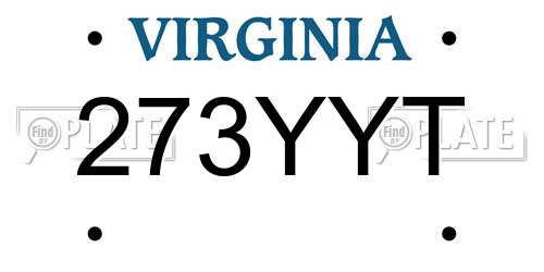 273YYT Virginia License Plate