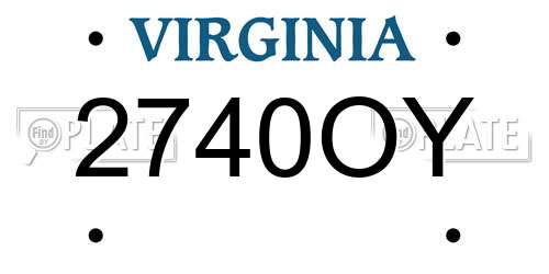 2740OY Virginia License Plate