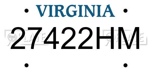 27422HM Virginia License Plate
