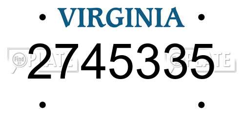 2745335 Virginia License Plate