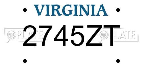 2745ZT Virginia License Plate