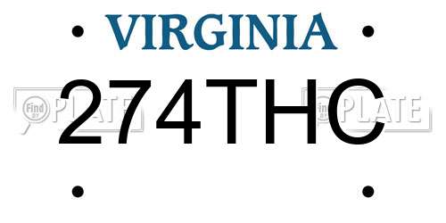274THC Virginia License Plate