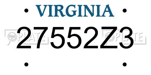 27552Z3 Virginia License Plate