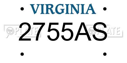 2755AS Virginia License Plate