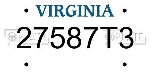 27587T3 Virginia License Plate