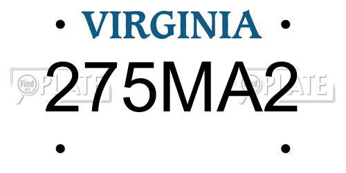 275MA2 Virginia License Plate
