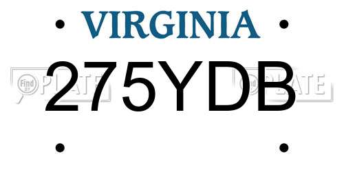 275YDB Virginia License Plate