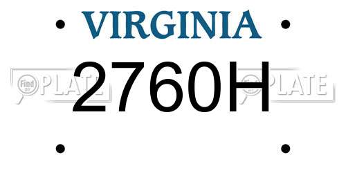 2760H Virginia License Plate