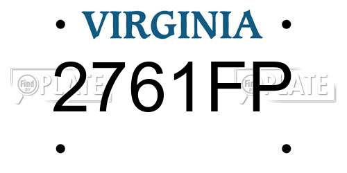 2761FP Virginia License Plate