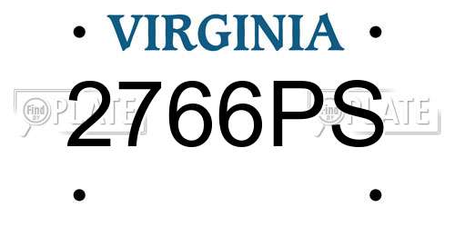 2766PS Virginia License Plate