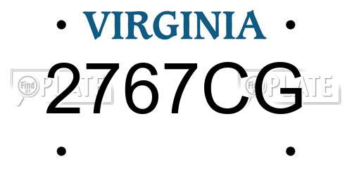 2767CG Virginia License Plate
