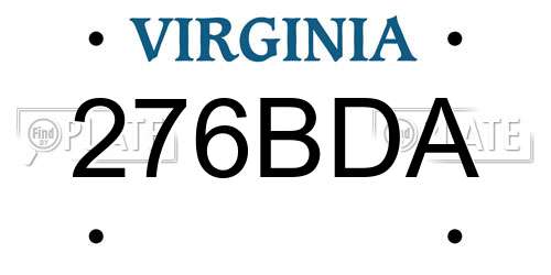 276BDA Virginia License Plate