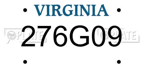 276G09 Virginia License Plate